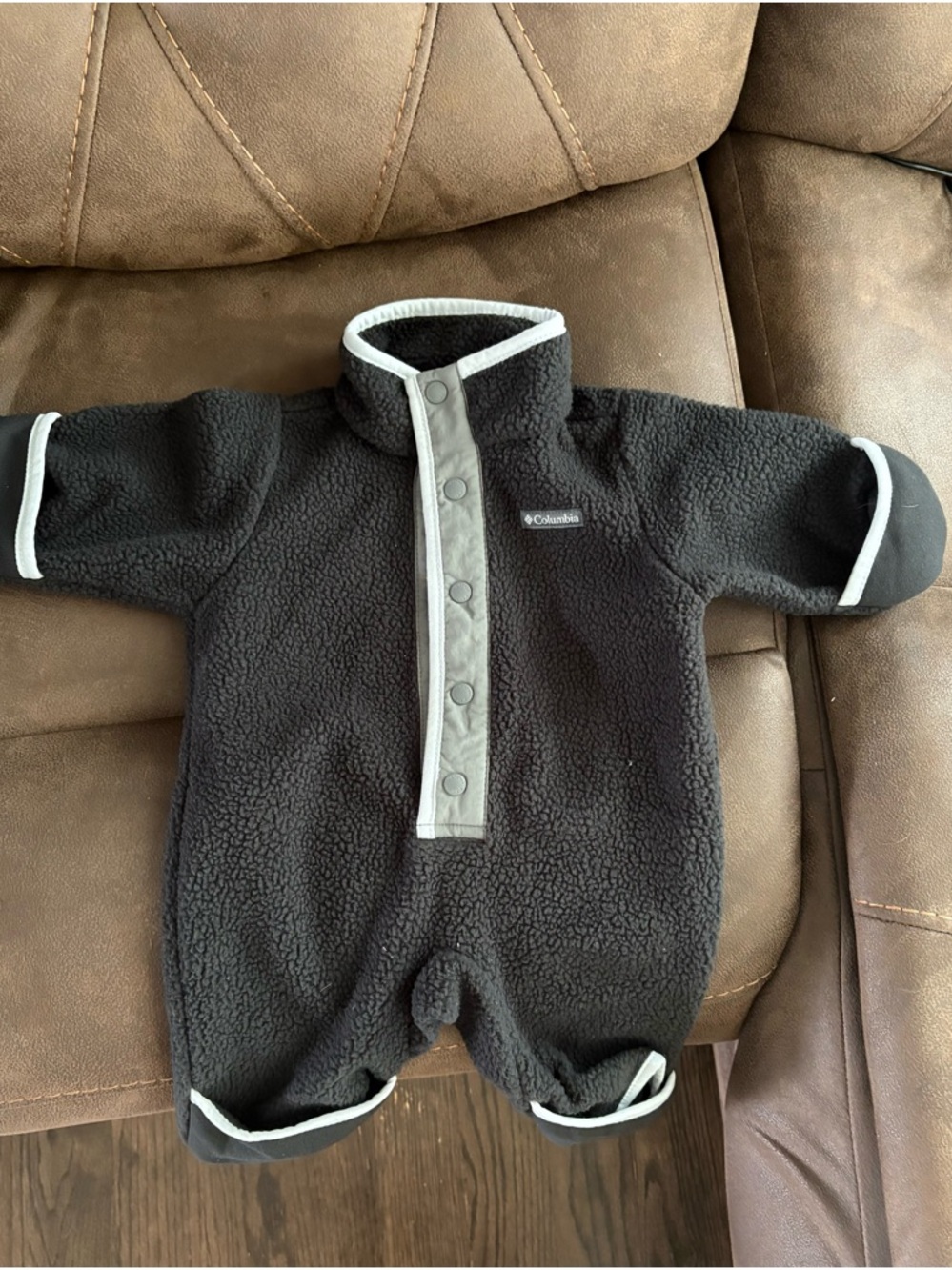 Columbia Black Sherpa Fleece One-Piece with Light Trim